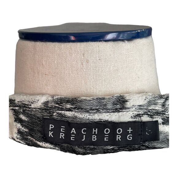 2008 Peachoo + Krejberg Black And Cream Floral Print Dress Coat Size Small - Picture 8 of 9